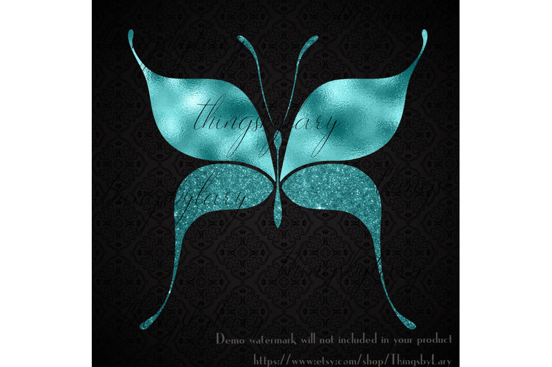 30-teal-glitter-foil-wedding-butterfly-digital-images