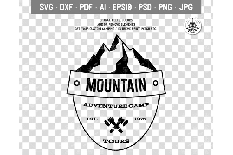 Download Retro Camping Insignia, Mountain Vector Logo Label SVG ...