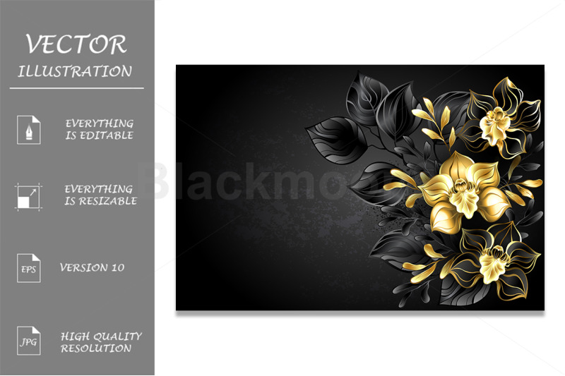 black-background-with-black-orchid