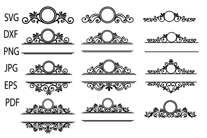 Mailbox Frame Svg Ornamental Split Frame Svg Flourish By Julydigitalimages Thehungryjpeg Com