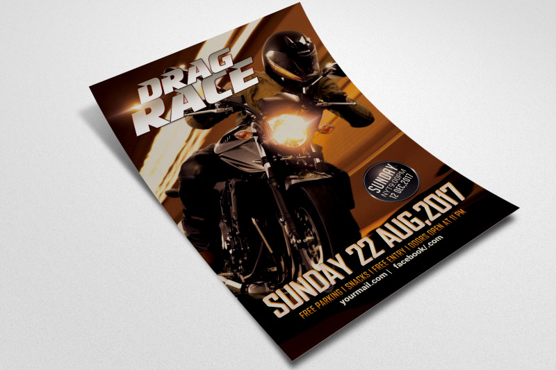 Motorcycle Racing Show Flyer By Designhub Thehungryjpeg Com
