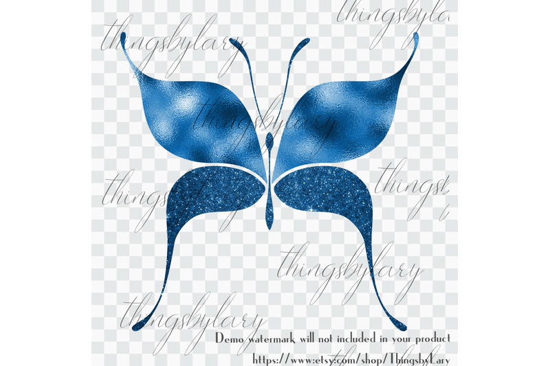 30-royal-blue-foil-and-glitter-butterfly-digital-images