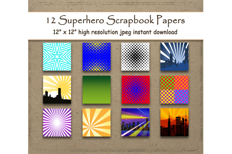 superhero-scrapbook-paper-cityscape-city-skyline-retro-12-quot-x-12-quot