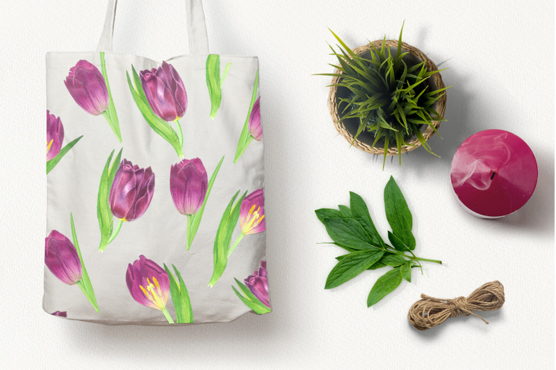 tulips-spring-bouquet-hand-painteg-watercolor-clip-art