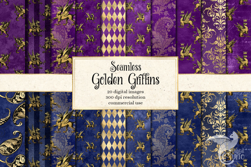 golden-griffins-digital-paper
