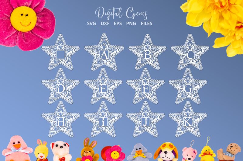 Alphabet Kids Star Paper Cut Designs Svg Dxf Eps Png Files By Digital Gems Thehungryjpeg Com
