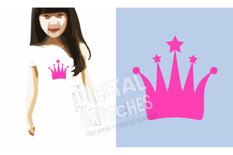 Download Princess Crown Cut File Silhouette Vector .SVG .DXF By ...