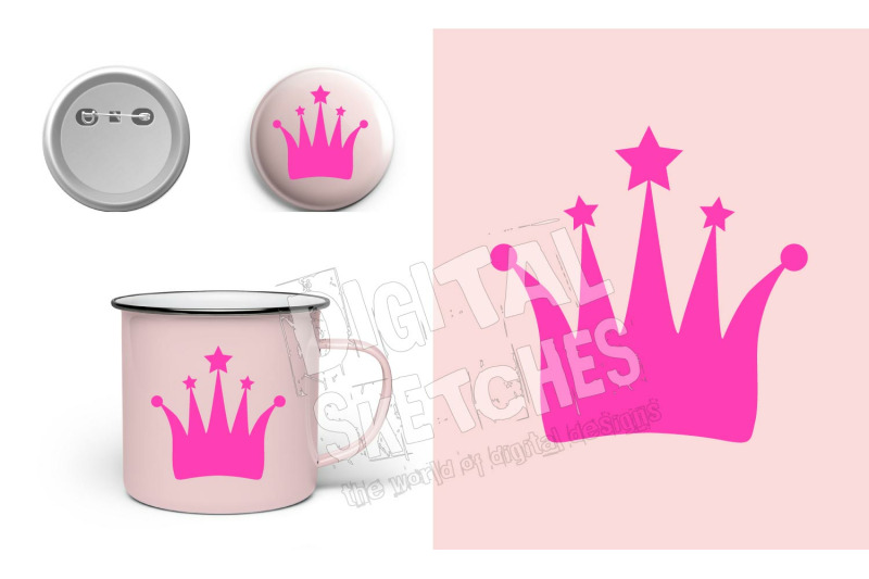 Download Princess Crown Cut File Silhouette Vector .SVG .DXF By ...