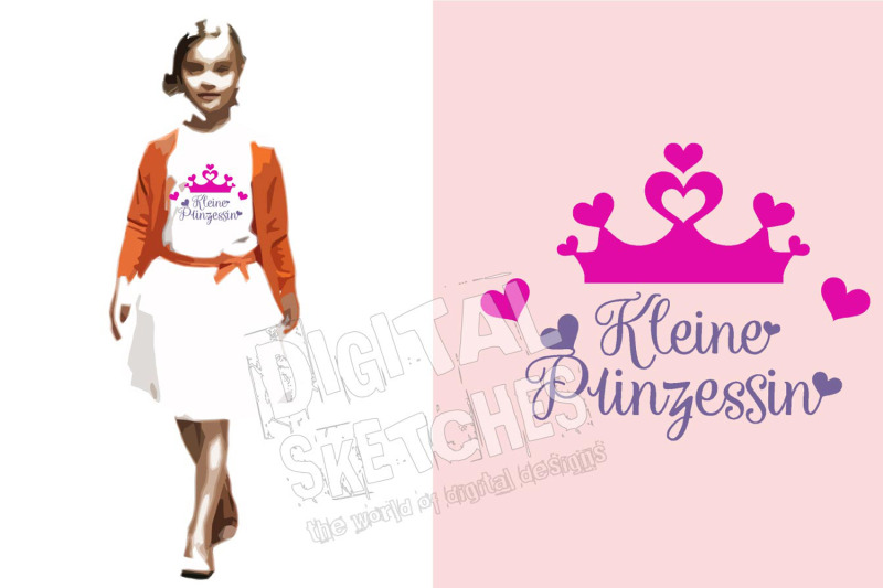 kleine-prinzessin-german-saying-cut-file-crown-silhouette-vector