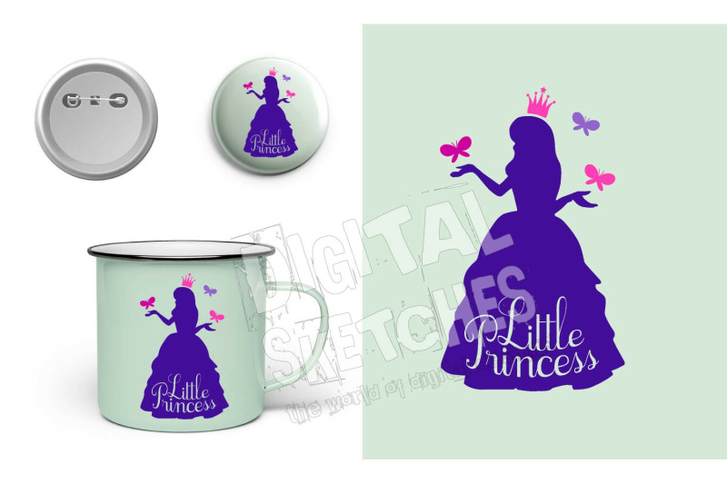 Little Princess Saying Butterfly Cut File Crown Silhouette ...