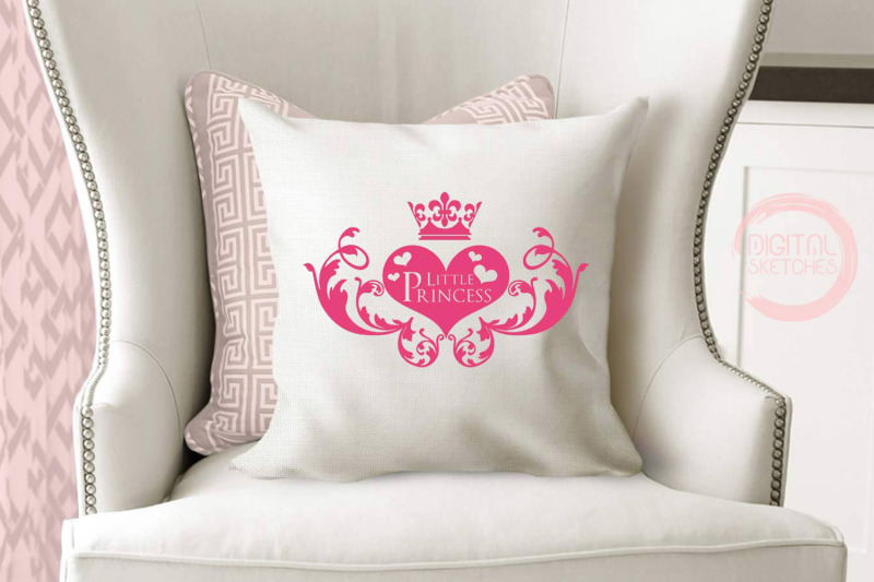 Download Little Princess Crown Heart Saying Cut File Silhouette ...
