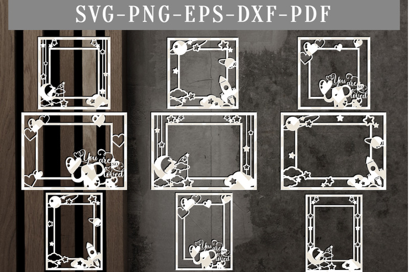 bundle-of-9-photo-frame-papercut-templates-laser-vector-svg-eps-dx