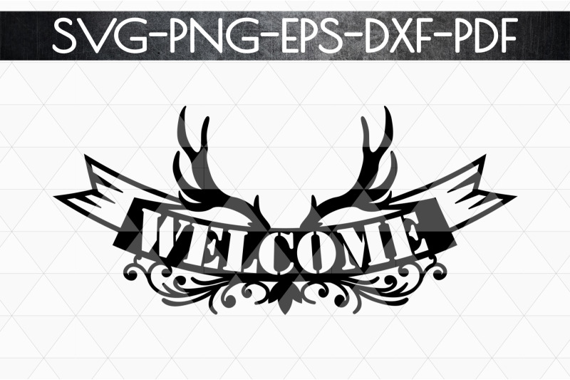 welcome-antler-sign-papercut-template-home-decor-svg-pdf