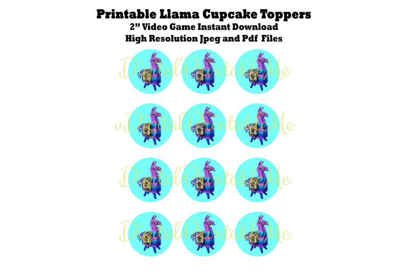 printable-cupcake-toppers-llama-video-game-party-coins-game-loot