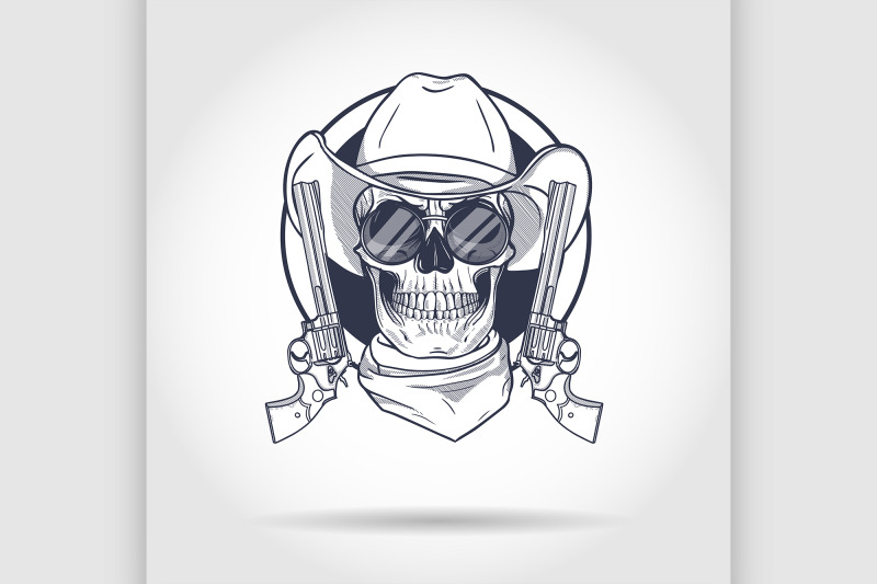 sketch-skull-with-cowboy