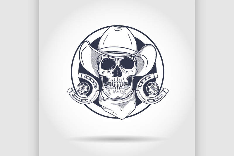 sketch-skull-with-cowboy