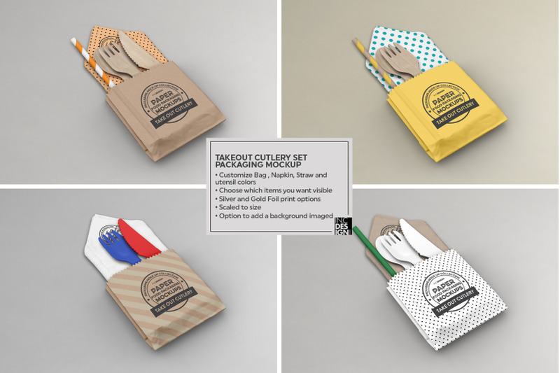 Download Takeout Cutlery Utensils Mockup By Inc Design Studio Thehungryjpeg Com