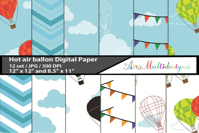 hot-air-ballon-digital-papers-300-dpi