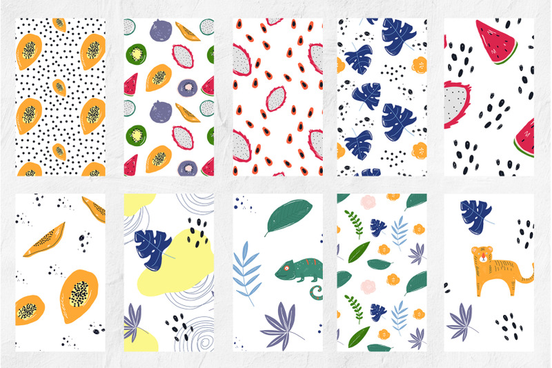 seamless-patterns-jungle-collection