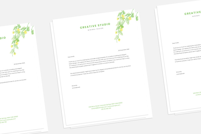 Elegant Letterhead Template By AANDDstock | TheHungryJPEG.com