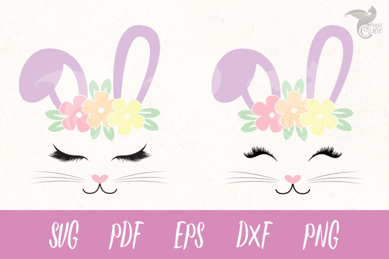 Download Bunny Face SVG and Cut Files By Digital Curio | TheHungryJPEG.com