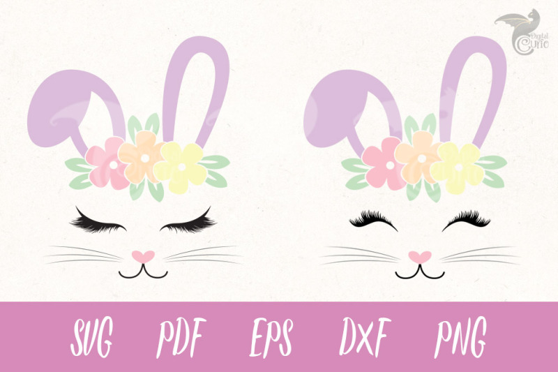 Bunny Face SVG and Cut Files By Digital Curio ...