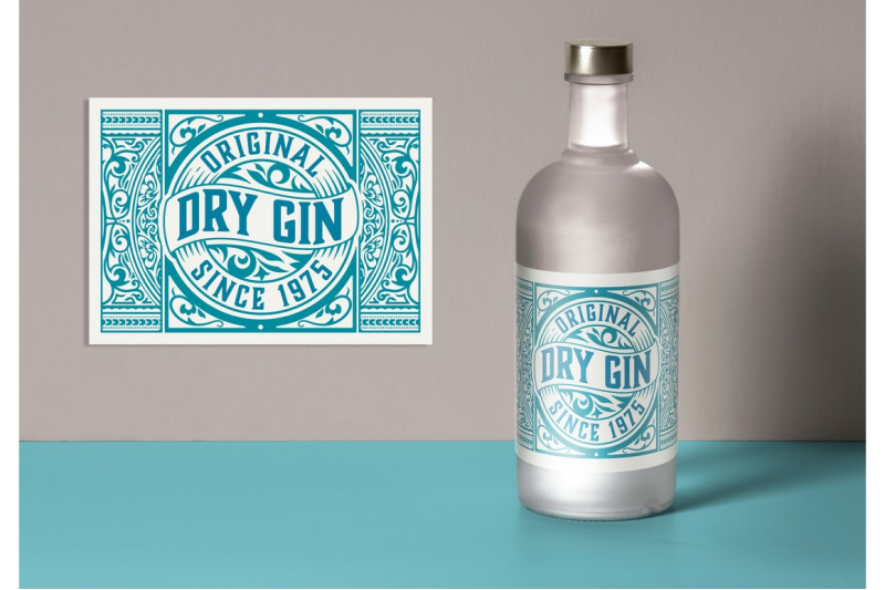vintage-gin-label-layout-with-teal-accents