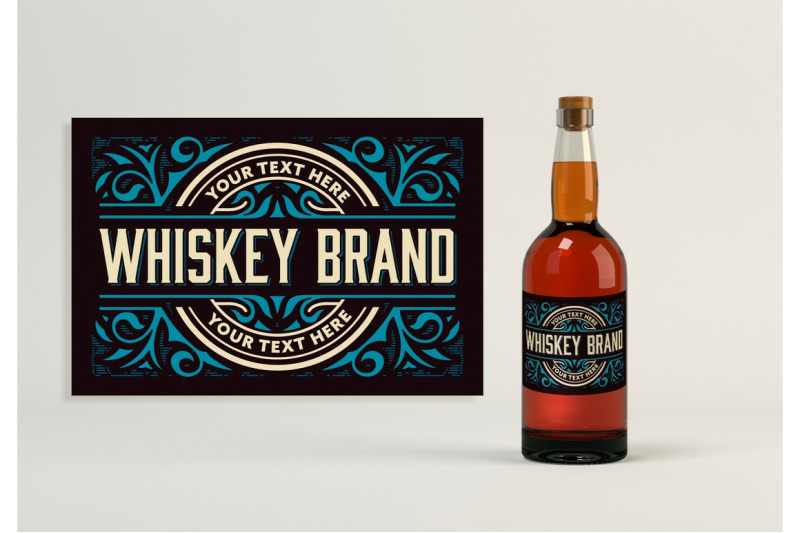 vintage-whiskey-label-layout-with-cream-and-teal-accents