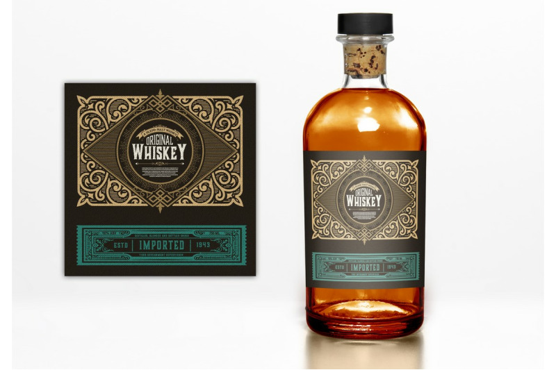 vintage-whiskey-label-layout-with-gold-and-teal-elements