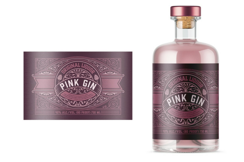 vintage-gin-label-layout-with-pink-elements
