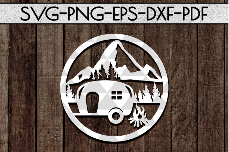 Download Camping Sign Papercut Template, Wild Adventure Awaits SVG ...