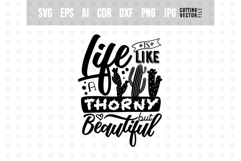 life-is-like-a-cactus-vector-typography-design