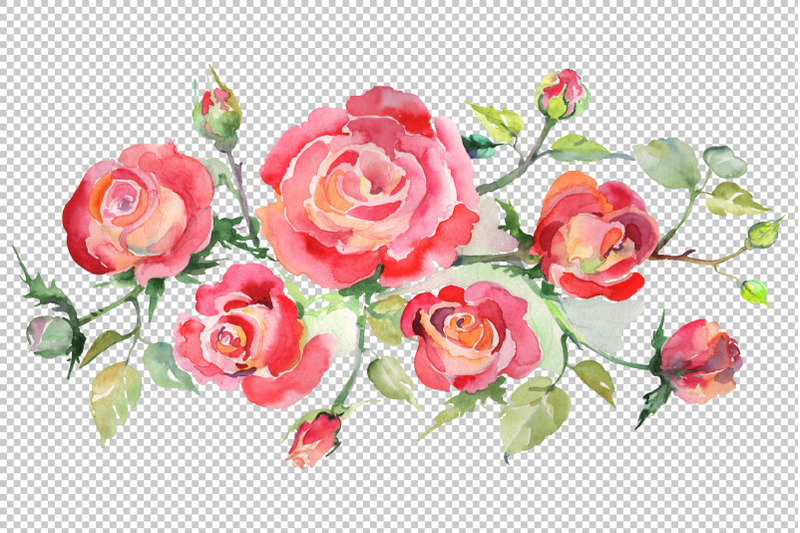 bouquet-with-roses-red-watercolor-png