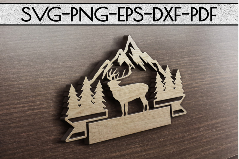wild-reindeer-sign-papercut-template-adventure-svg-dxf-pdf