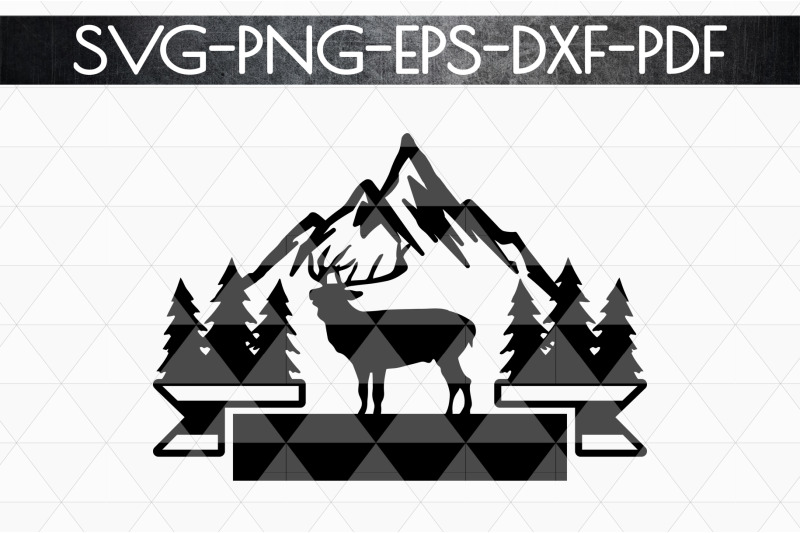 wild-reindeer-sign-papercut-template-adventure-svg-dxf-pdf