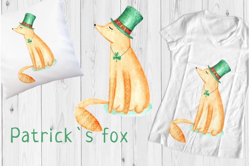 watercolor-fox-patrick-s-day