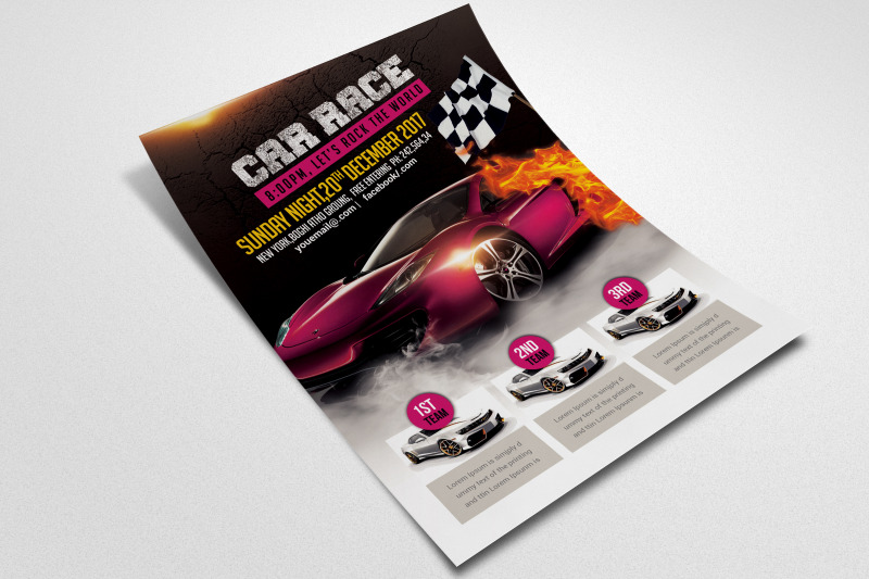 Car Racing Flyer Template By Designhub Thehungryjpeg Com