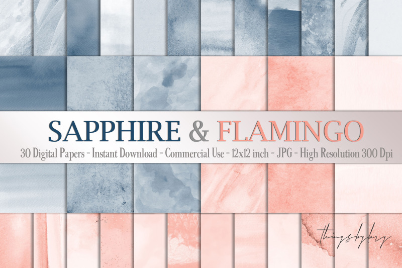 30-ombre-sapphire-amp-flamingo-watercolor-digital-papers