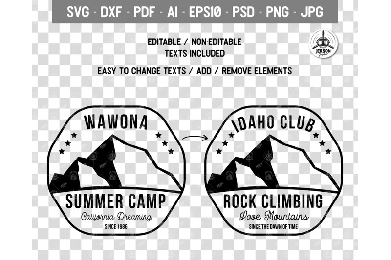 Download Summer Camp Logo Template, Retro California Badge SVG File By Jekson Graphics | TheHungryJPEG.com