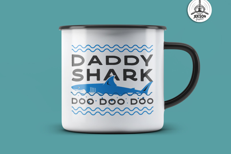 Download Retro Daddy Shark Print / Fathers Day T-Shirt, Family SVG ...