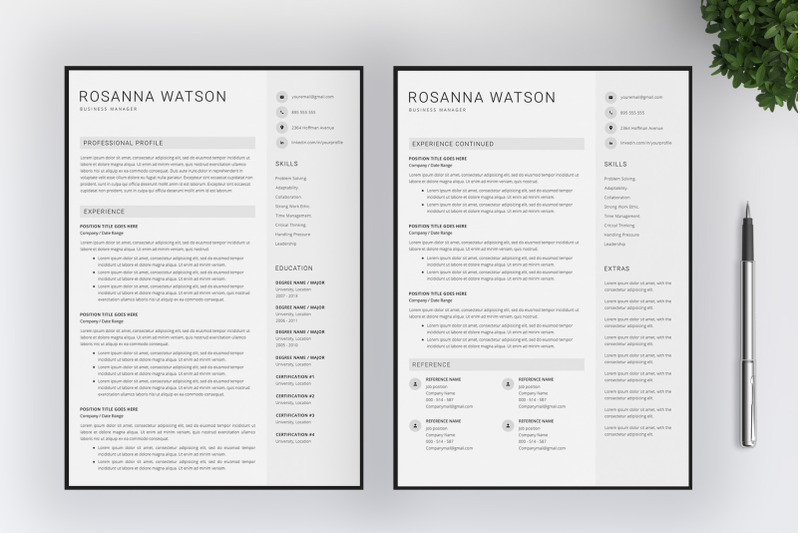 resume-template-cv-4-pages-resume-cover-letter