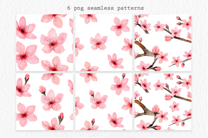 watercolor-cherry-blossom-seamless-patterns