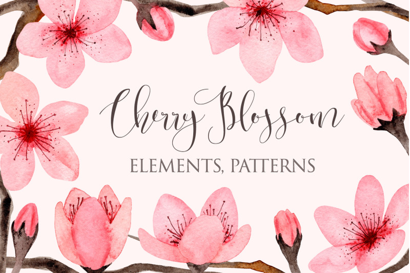 watercolor-cherry-blossom-seamless-patterns