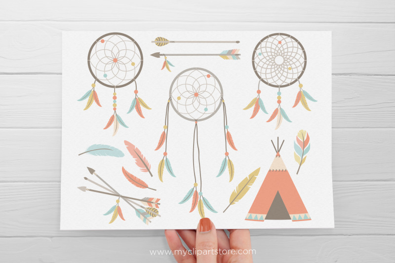 tribal-dreamcatchers-american-indian-vector-clipart