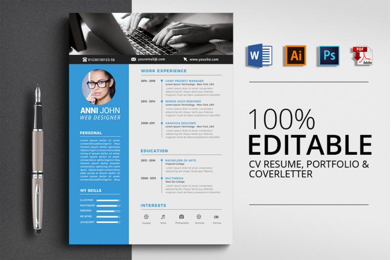 clean-job-cv-resume-word-template