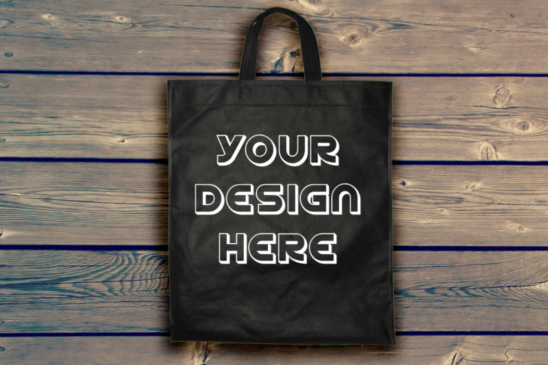 Black Tote Bag Mockup Just for 1$ By MockupVenue | TheHungryJPEG