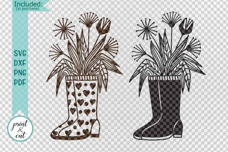 wellies-rain-boots-with-flowers-svg-dxf-cutting-templates