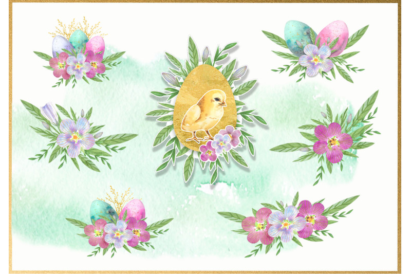 happy-easter-watercolor-clip-art-collection