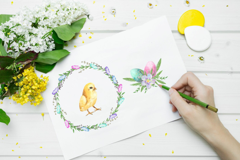 happy-easter-watercolor-clip-art-collection