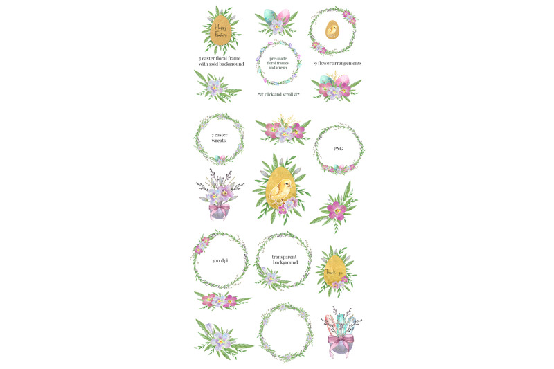happy-easter-watercolor-clip-art-collection
